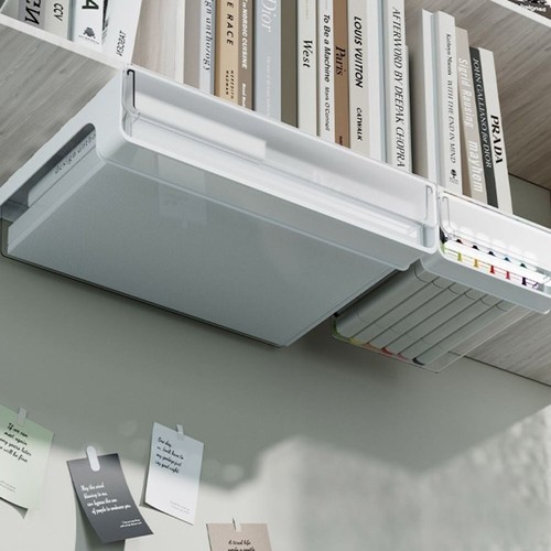 Caja de almacenamiento extraíble mesa estante caja de almacenamiento debajo del escritorio cajón impermeable reutilización - Imagen 4 de 11