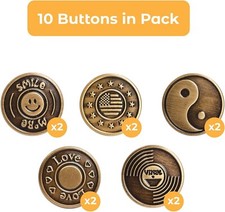 5 Sets Adjustable Buttons for Jeans 20Mm No Sew Instant Replacement Repair Kit