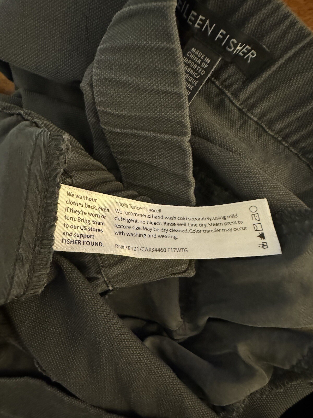 Eileen Fisher Medium Solid Gray Cropped Pants w/S… - image 5