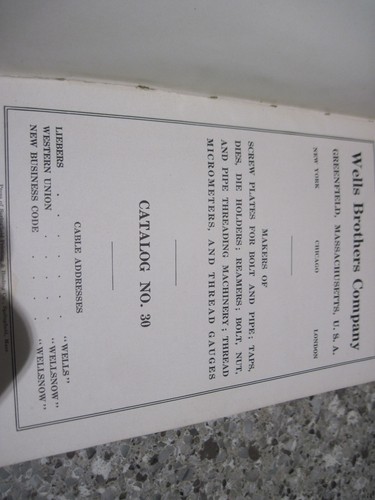 Wells Brothers tool Catalog No. 30 - 251 Pages -Screw Plates Taps, Dies -More - Picture 4 of 11
