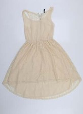 Divided Womens Ivory Floral Polyester Blend Ball Gown Size 8 - floral lace