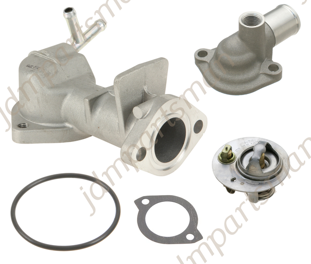 Coolant Thermostat + Housing + Cover + Gasket 5PC Kit fits 19901993
