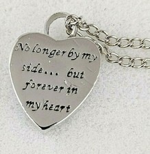 URN29 Cremation Urn Silver Heart "forever in my heart" ashes Necklace fill kit