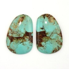 KINGMAN TURQUOISE 35 x 23 MM CABOCHONS ALL NATURAL SOLD AS A MATCHED PAIR F-5275