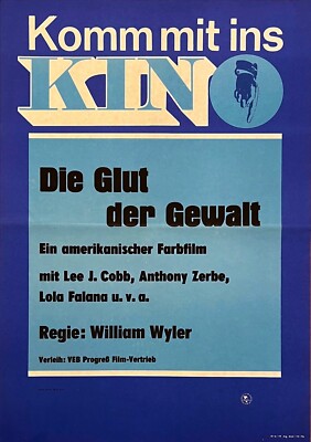 DDR Progress Filmplakat A2 - Die Glut der Gewalt DEFA mit Lee J. Cobb 1973