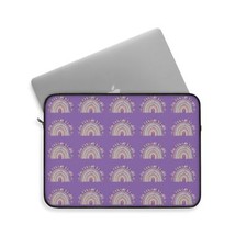 Faithful Rainbow Multi Laptop Sleeve in Light Purple