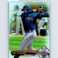 2017 Topps Bowman Carl Stajduhar 1st Chrome BDC-179 Refractor New York Mets