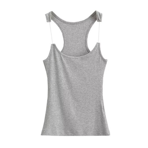 Y-Back Tank Tops Sleeveless Shirt Invisible Clear Straps Vest Tees Sexy Camisole - Picture 16 of 23