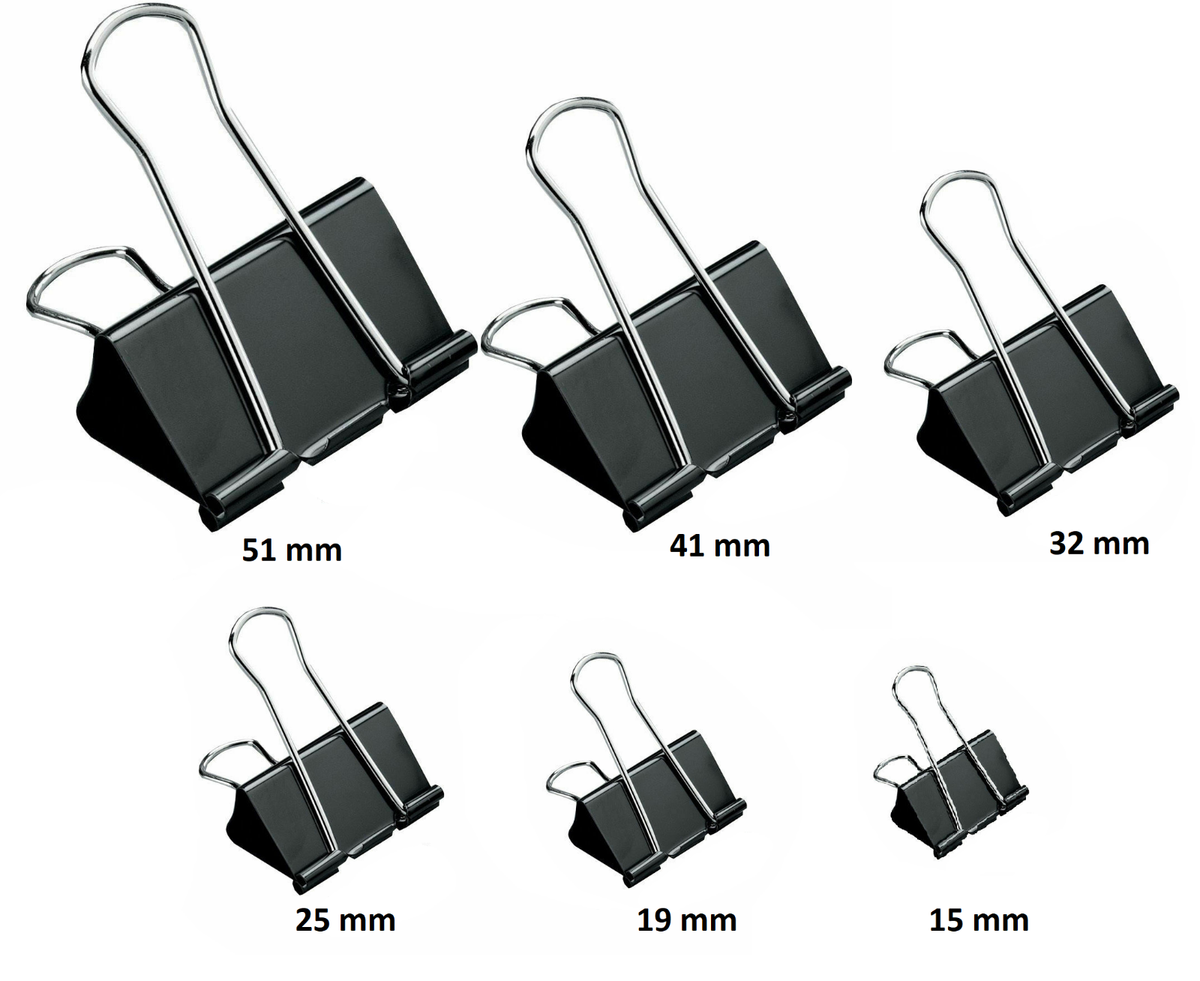 Bulldog Foldback Clips Metal Binder Grip Paper Clip Fold Back 15mm