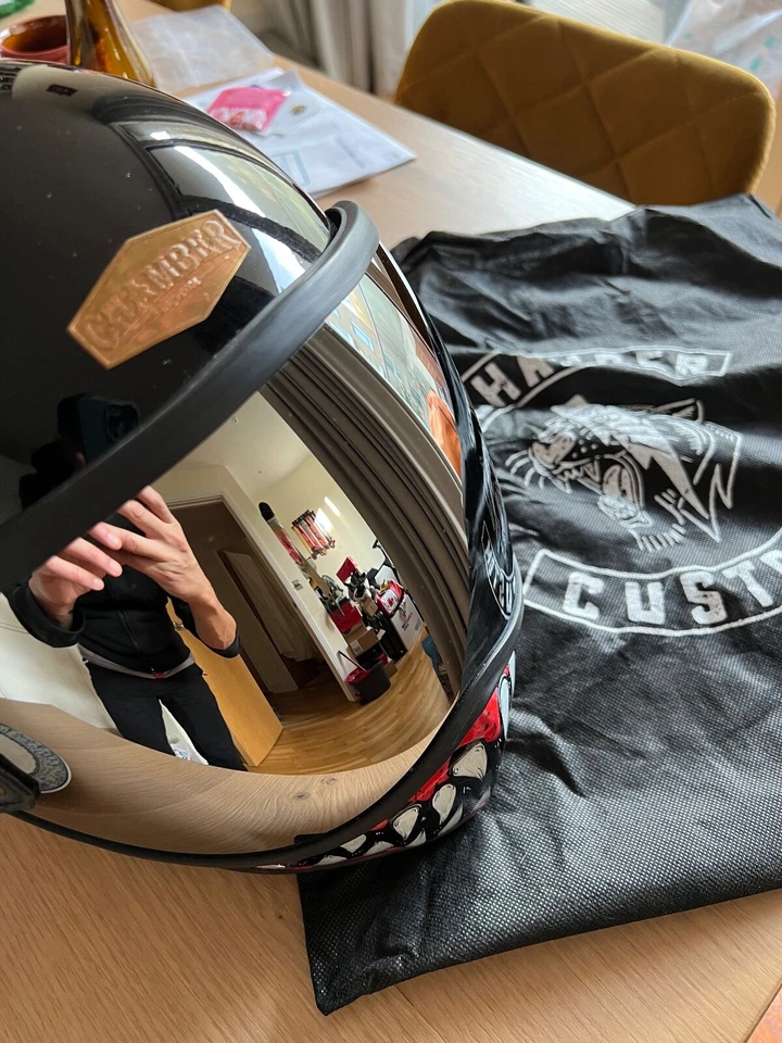 VENOM CUSTOM HELMET FOR MOTORCYCLES MOTORBIKES CAFE RACER SCRAMBLER TRACKER - Image 4 of 4