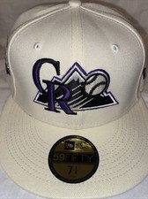 7 1/2 colorado rockies off white 20th anniv. purple bottom UV fitted hat