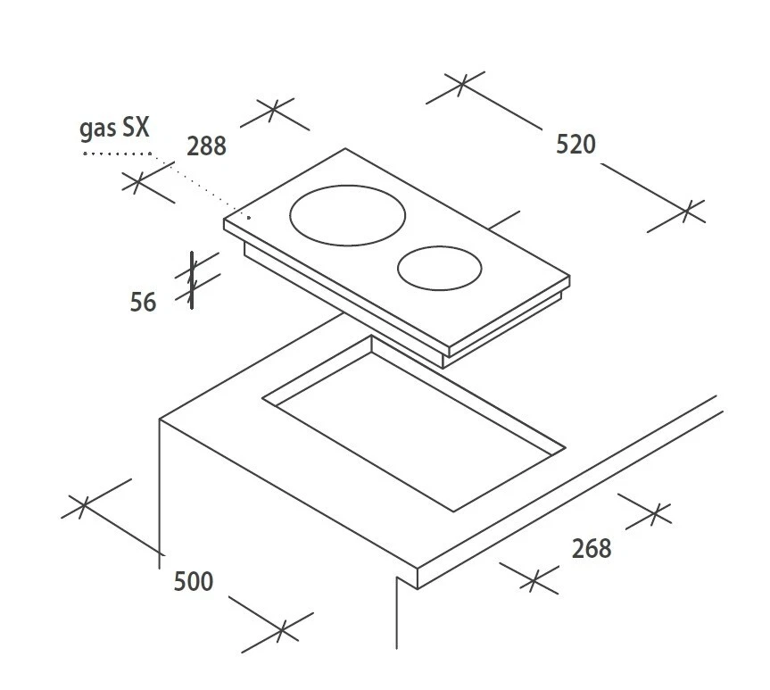 Candy Piano Cottura Induzione 2 Fuochi 27 cm Vetroceramica Nero CID 30/G3 - Immagine 2 di 3
