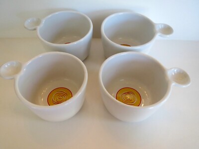 Houston Harvest CAFE Au LAIT  Cups Set of (4)  Large Coffee Cup / Soup/ EXPRESSO