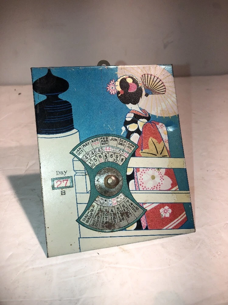 Vintage Oriental Metal Desktop Calendar 1944 To 1965 | eBay