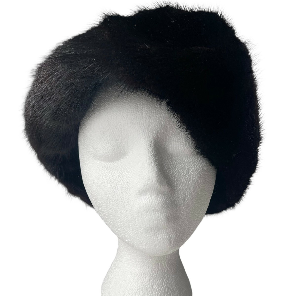 Vintage Cossack Hat Womens One Size Black Genuine Fox Fur Papakha with  Tassels