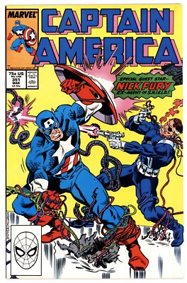 Captain America (1st Series) #351 VF+ 8.5 1988 Vs Mandroids Kieron Dwyer Cover