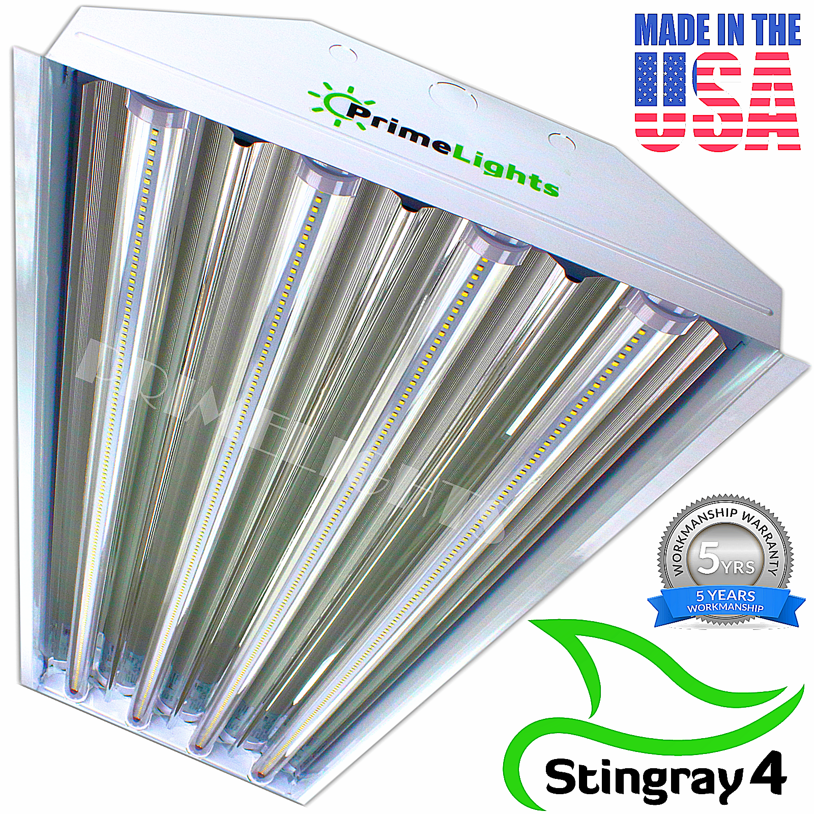 8-Pack 4ft LED Shop Lights - 5000K Daylight, Utility Ceiling Lighting, Made In USA