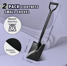 2 Pack Premium Carbon Steel 29" Shovel for Digging with D Handle Garden Spade