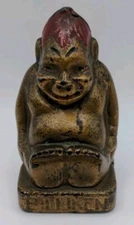 Antique Cast Iron Coin Bank Billiken Good Luck AC Williams Patent 39603