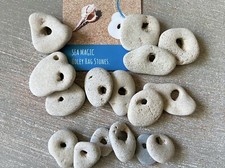 15 Natural Hag Stone Assortment 0.5-1.50 in. Holed Raw Wiccan Holey rocks, B3