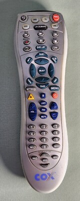 COX URC-7820B00-SA Silver Universal Remote Control w/Battery Cover - TESTED
