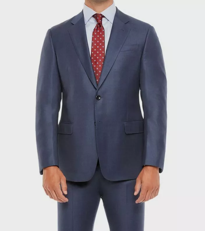2275 GIORGIO ARMANI US 38R EU 48 Men s Blue Wool Nailhead Suit Jacket Blazer
