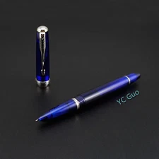 2018 Wing Sung 618 Piston Fountain Pen Dark Blue Silver Clip Fine Nib  