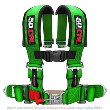4 Point Racing Harness 3" Seat Belt Green Padded UTV Polaris Can-Am Kawasaki H2