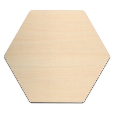 Hexagon Rounded Wood Cutout Unfinished Laser Cut Shape 3mm Craft DIY Up to 14''