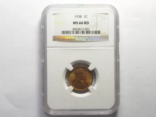 GEM BU 1938 Lincoln Cent NGC MS 66 RD - #441