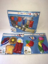 LOT OF 3 Kid s Felt Role Play Kits: Breakfast, Garden Tool Set.