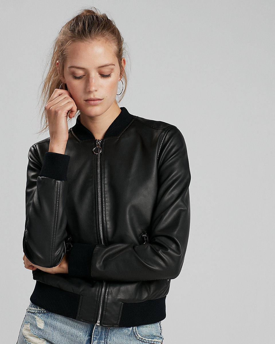 【Raucohouse】  Leather  Bomber Jacket Bomber Jacket - Marbled Vegan Leather – Rue Boutique