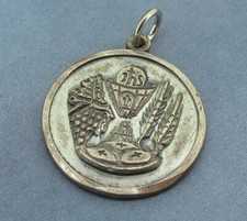 Chapel Sterling Silver First Communion Round Medal Charm/Pendant