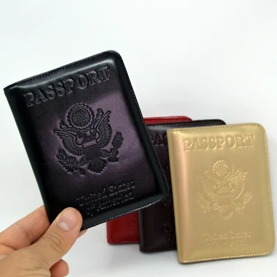 Slim Travel Passport Wallet Holder RFID Blocking ID & Credit Card Case Cover US