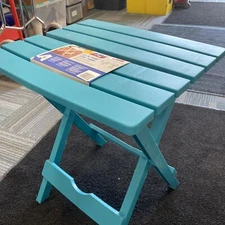 Adams Quik-Fold Side Table-Teal - Low Price End Of Season Sale