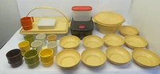 Mixed Lot of Vintage Used Yellow Black Tupperware Plastic 880-5 Bowls Containers