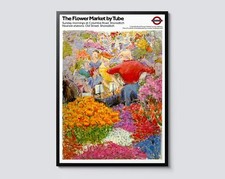 Shoreditch Flower Market London Underground Poster, Vintage Impressionist Wall