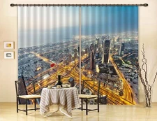 3D Bustling City ZHUA3181 Photo Curtain Window Blockout Fabric Amy 2023
