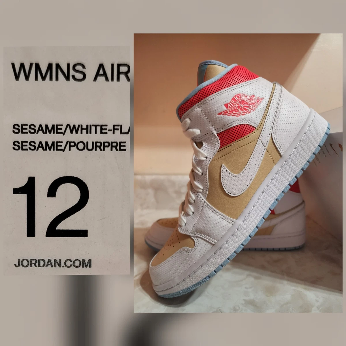 women's air jordan 1 mid se sesame