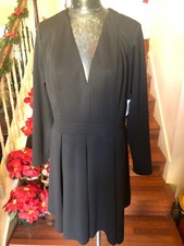 Charlotte Russe Black V-neck Dress Long Sleeve Knee High NWT Cocktails Party 1X