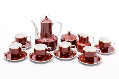 Classic chocolate brown - Vintage Hollohaza coffe tea - Hungary Zsolnay Herend