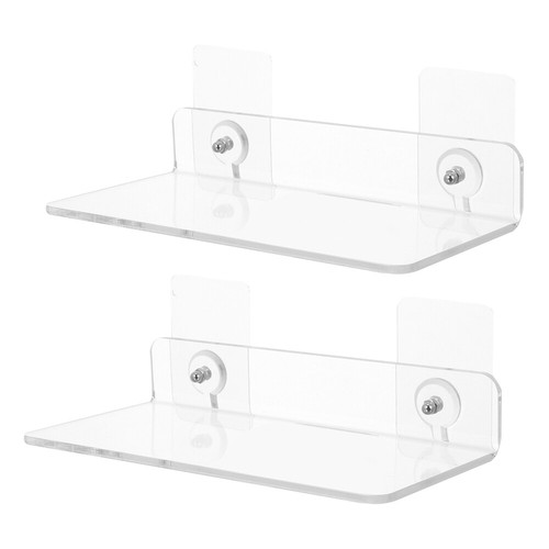 2Pcs Transparent Wall Mounted Acrylic Storage Rack for Bathroom Use ...