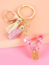 Letter  Tassel Charm Keychain