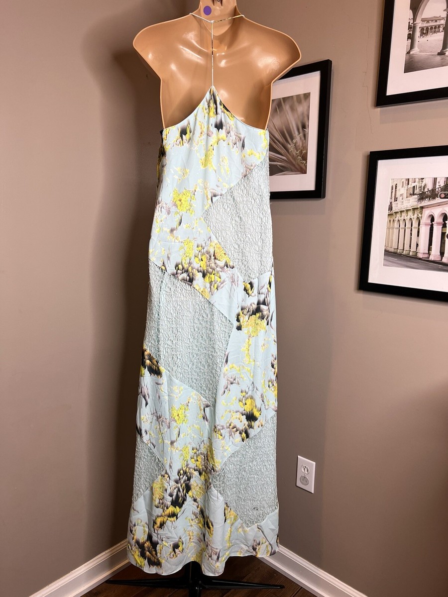 Anthropologie Rainflower Lace Maxi Dress Floral Blue Size 4 $228 