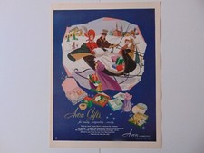 1951 AVON COSMETICS Christmas Gifts Couple Sleigh Ride vintage art print ad
