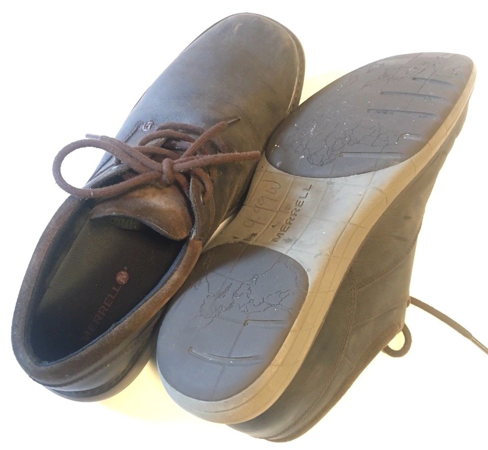Merrell World View Merrell Men's World Vue Lace Brown Leather Shoes Black Slate 11.5 ...