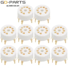 21mm 9pin B9A Ceramic Tube Socket For 12AX7 12AU7 EL84 PCB Mount Gold Plated