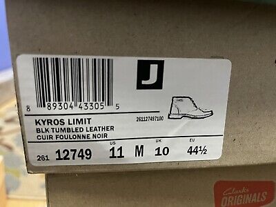 Clark's Mens casual shoe Size 11M KYROS LIMIT BLK TUMBLED Clark's Mens casual shoe Size 11M KYROS LIMIT BLK TUMBLED