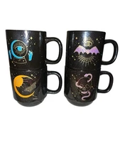 Cobwebs & Cauldrons  celestial and mystical Stackable Coffee Mug Set