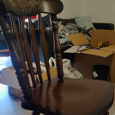 Brown Wooden Spindle Back Dining Chair Indoor 100cm H 50x50cm Used